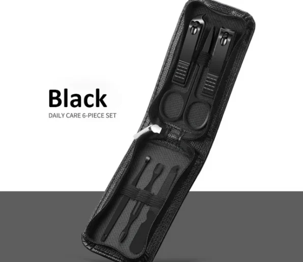 6 Pcs Portable Luxury Manicure Sets Pedicure Kits Bright Black Nail Clipper Set Personal Care Tools.jpg_640x640.jpg_ 595x516