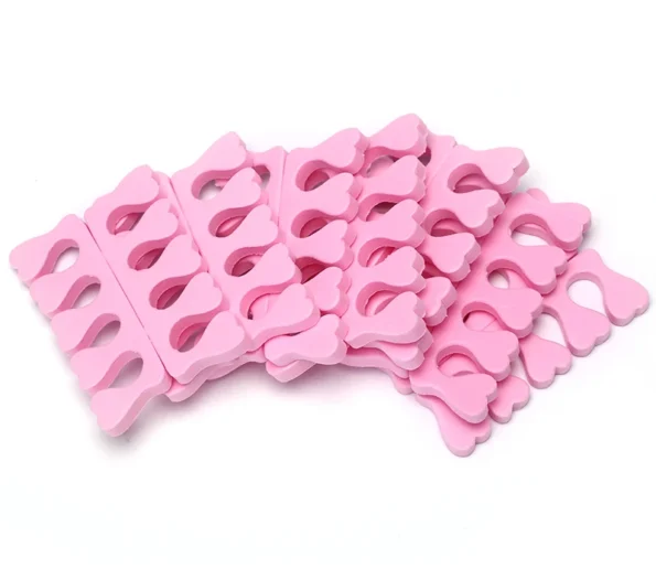 Soft Pink 100pcs Finger Toe Separators Manicure Pedicure Foot Care Compressed Sponge Nail Art Tools Suitable 2 595x516