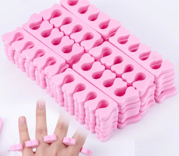 Soft Pink 100pcs Finger Toe Separators Manicure Pedicure Foot Care Compressed Sponge Nail Art Tools Suitable 595x516