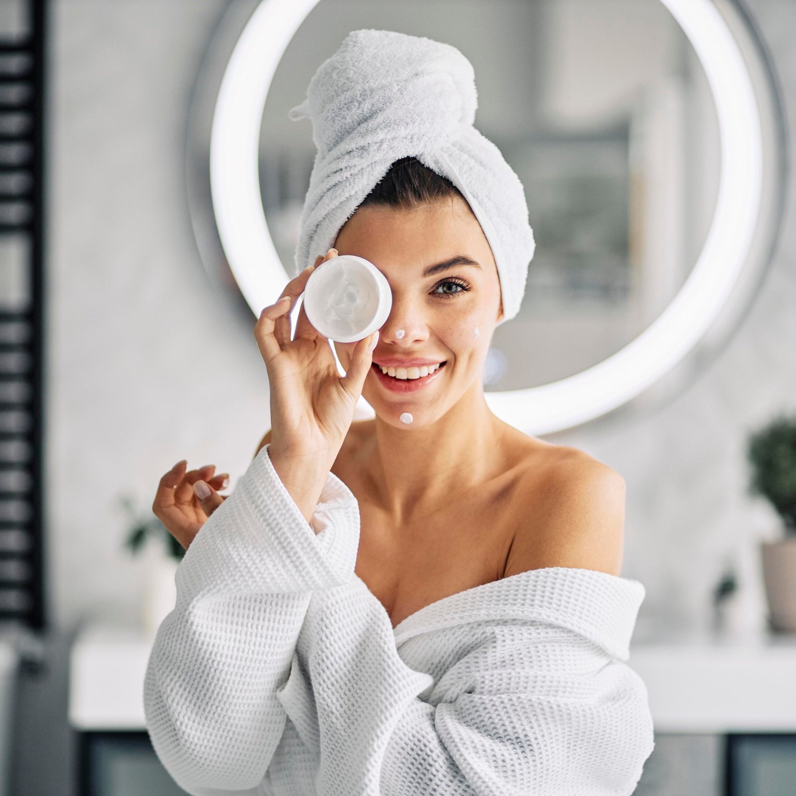 young woman doing her morning routine scaled